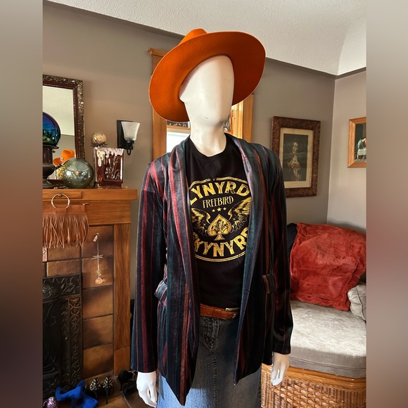 Striped velvet jacket - Picture 3 of 12